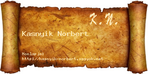 Kasnyik Norbert névjegykártya